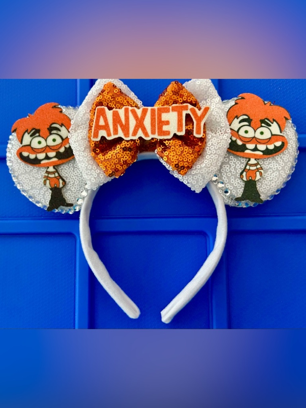 Women’s Disney Handmade ANXIETY Inside Out 2 Minnie Mouse Ears - NEW